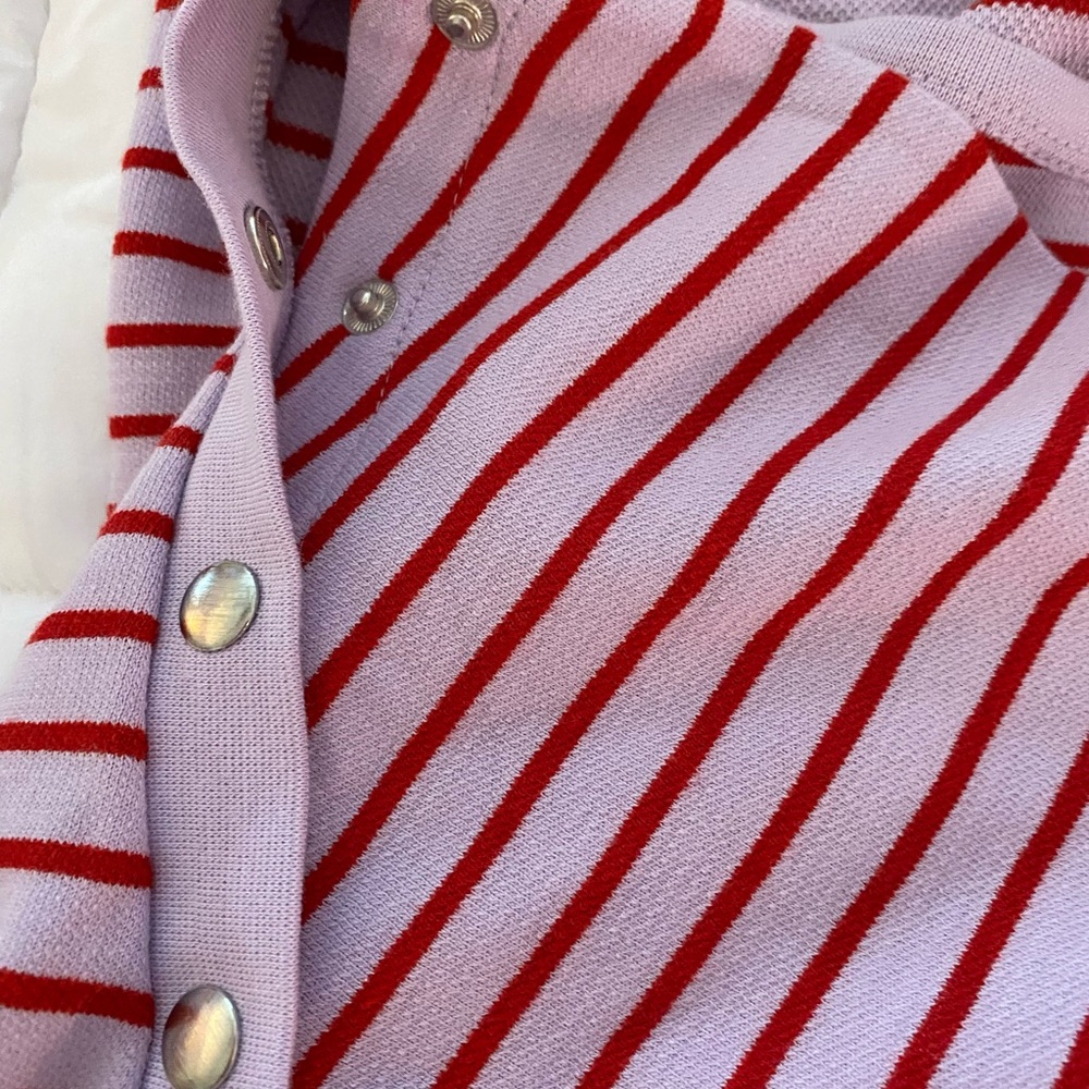 Anthropologie Maeve Lavender and Red Striped Top - Picture 8 of 12